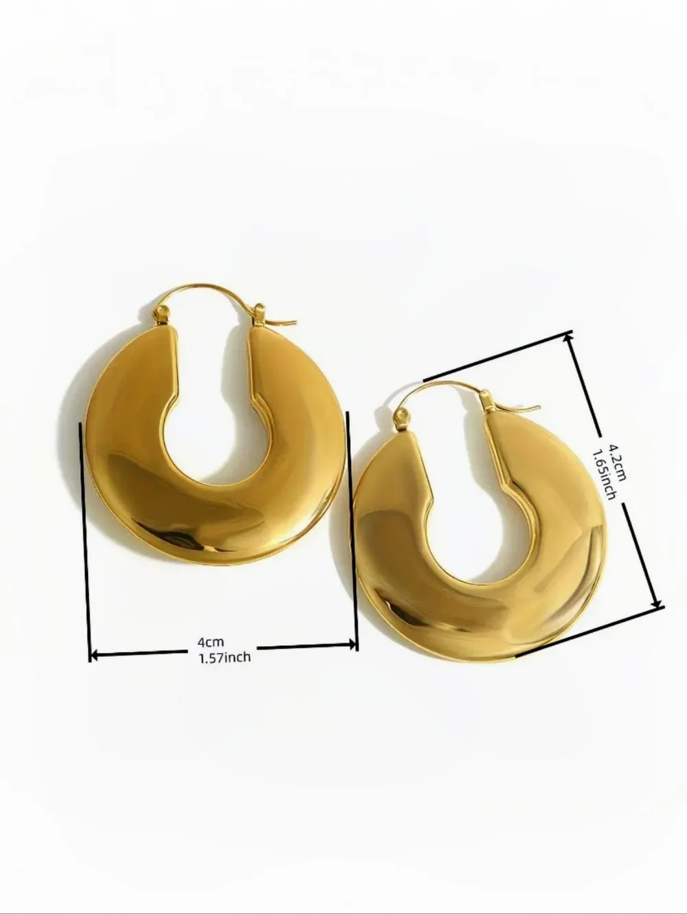 Chucky gold hoop earrings; 1.57